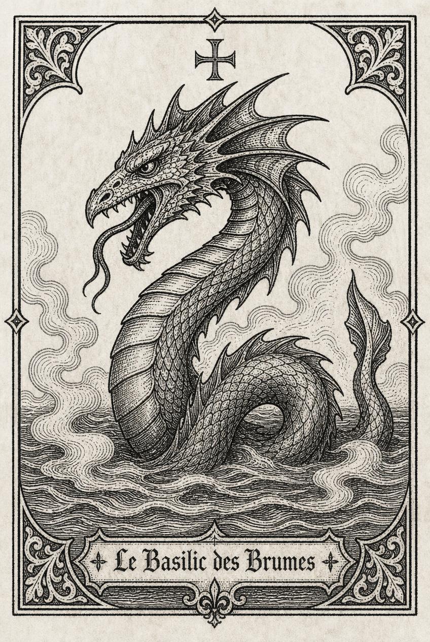 Illustration du Basilic des Brumes, père du Dragon de Bruxelles